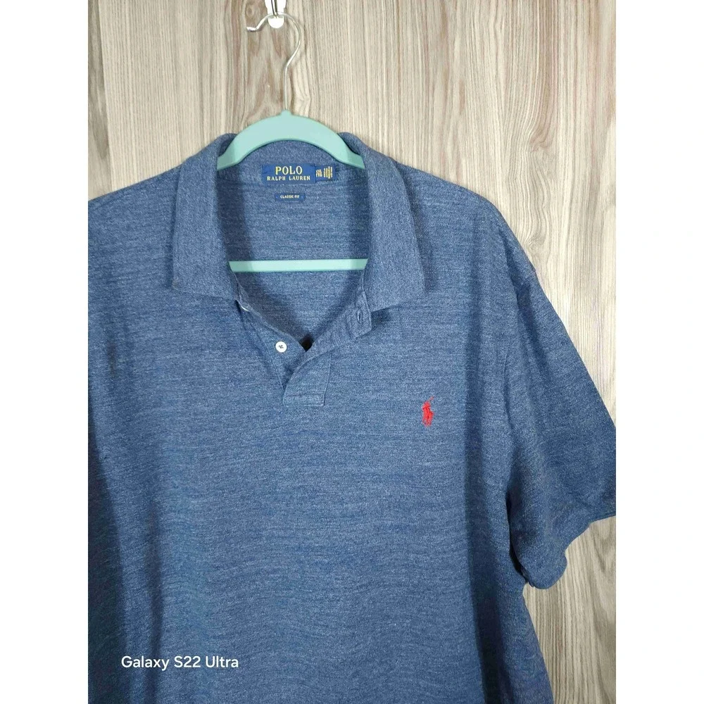 Ralph‎ Lauren Blue Classic Fit Short Sleeve Polo Shirt Mens Size XXL